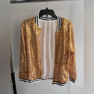 Girls Metallic Sequin Baseball Jacket size 14